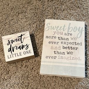 P. Graham Dunn Sweet Baby Boy signs (set of 2)